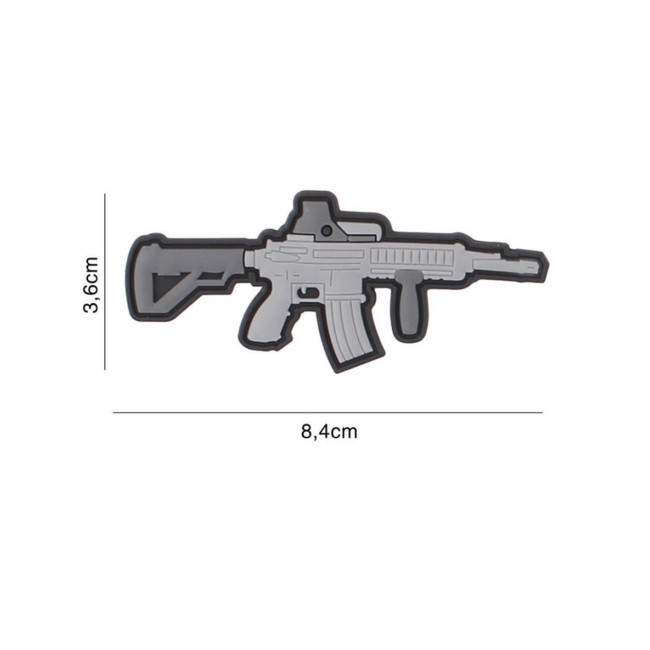M4 wapen patch in 3D PVC - grijs - 101 Inc