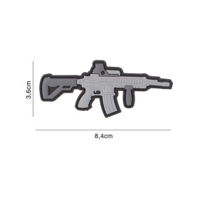 M4 wapen patch in 3D PVC - grijs - 101 Inc