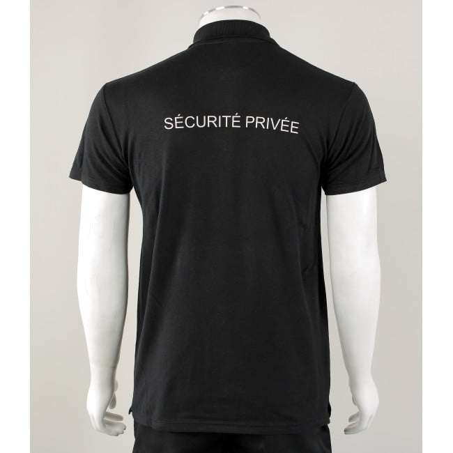 Polo de manga corta serigrafiado Seguridad Privada - Negro - Patrol Equipment