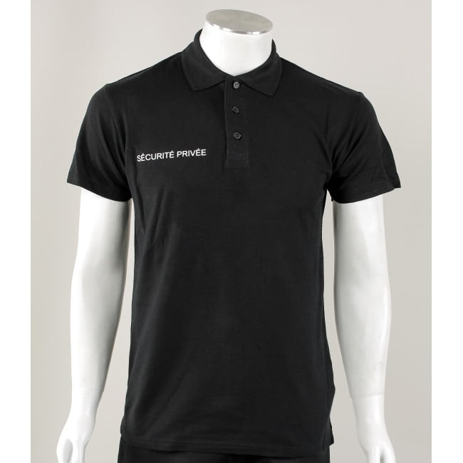 Polo de manga corta serigrafiado Seguridad Privada - Negro - Patrol Equipment