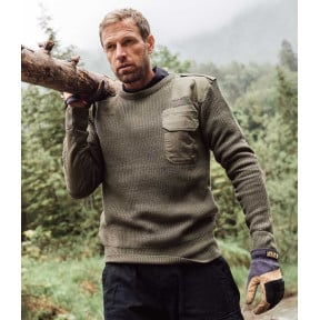 Pull col rond BW vert- Brandit