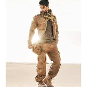 Hemd Vintage Longsleeve Military Style Camel - Brandit