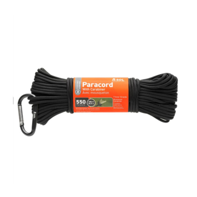 Paracord 550 30,5m mit Karabiner - SOL
