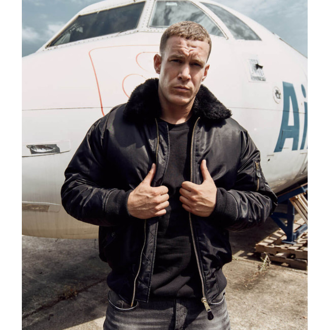 Blouson aviateur MA2 avec col fourrure noir - Brandit