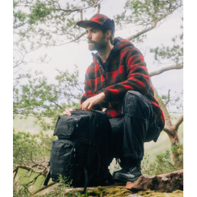 Fleecejacke mit Kapuze rot/schwarz - Brandit