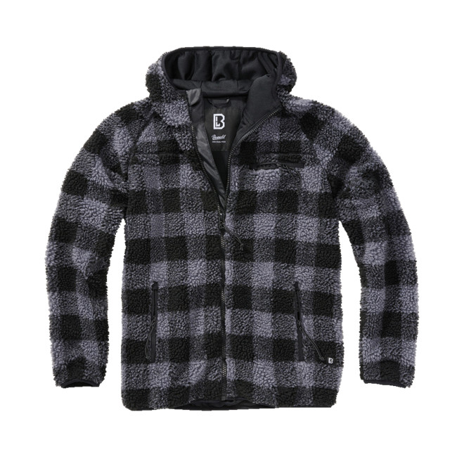 Fleece vest met capuchon zwart/grijs - Brandit