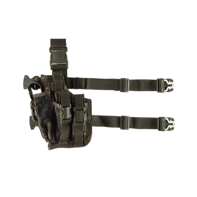 Holster de cuisse gauche avec porte chargeur Flecktarn - Invader Gear