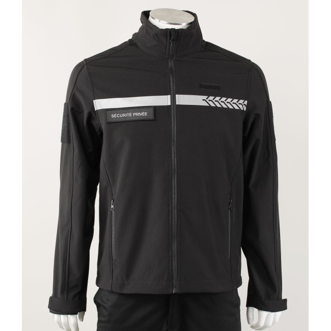 Softshell Sécurité Privée avec bande HV Noir - Safetek by GK