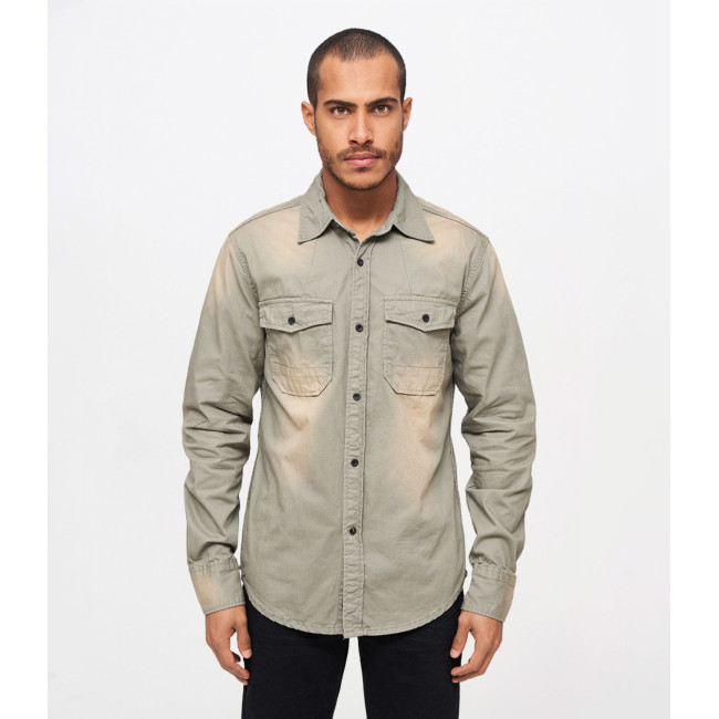 Chemise Denim Hardee Vintage Verte olive gris- Brandit