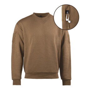 Sweat tactique col rond dark coyote - Miltec
