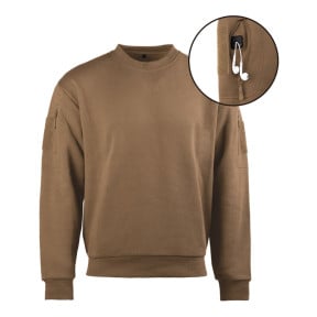 Sweat tactique col rond dark coyote - Miltec