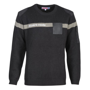 Maglione con striscia grigia Sicurezza Privata - Nero - CityGuard