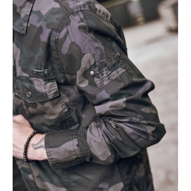 Slimfit getailleerd overhemd darkcamo - Brandit