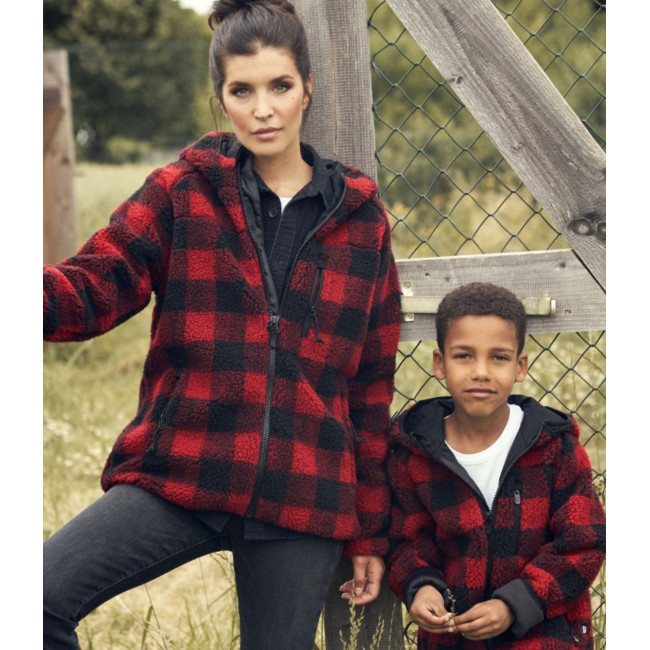 Veste polaire enfant à capuche rouge/noir - Brandit