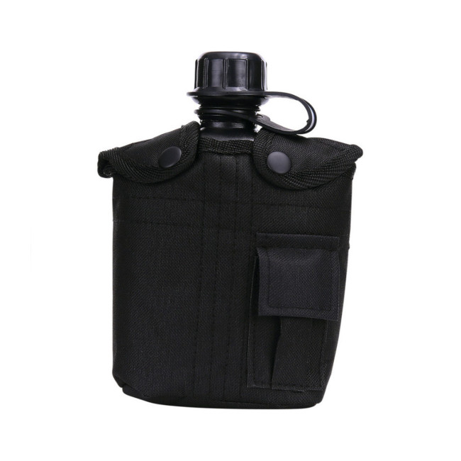 Plastikowa butelka 1L z pokrowcem - Czarna - Fosco Industries
