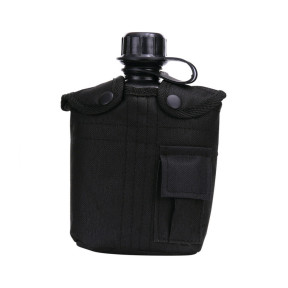 Cantimplora de plástico 1L con funda - Negro - Fosco Industries