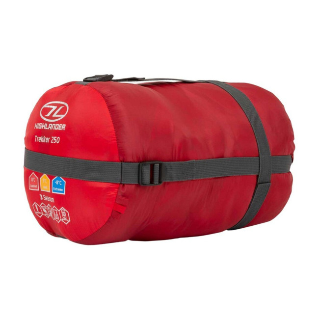 Śpiwór Trekker 250 - Czerwony - Highlander