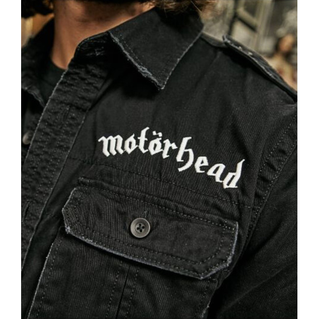 Koszula vintage motorhead czarna krótki rękaw - Brandit