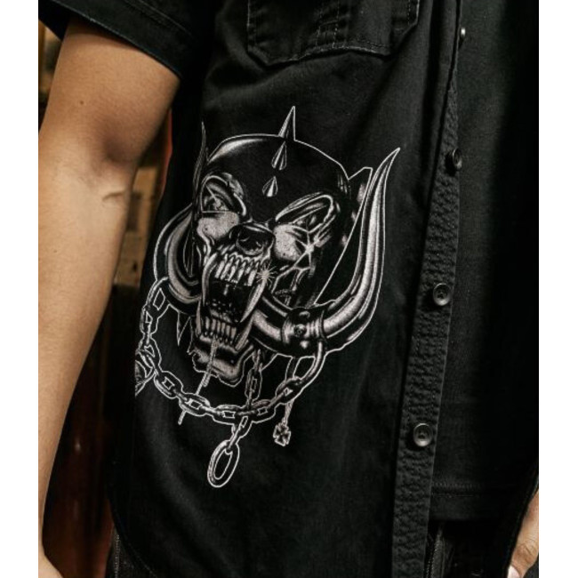 Koszula vintage motorhead czarna krótki rękaw - Brandit