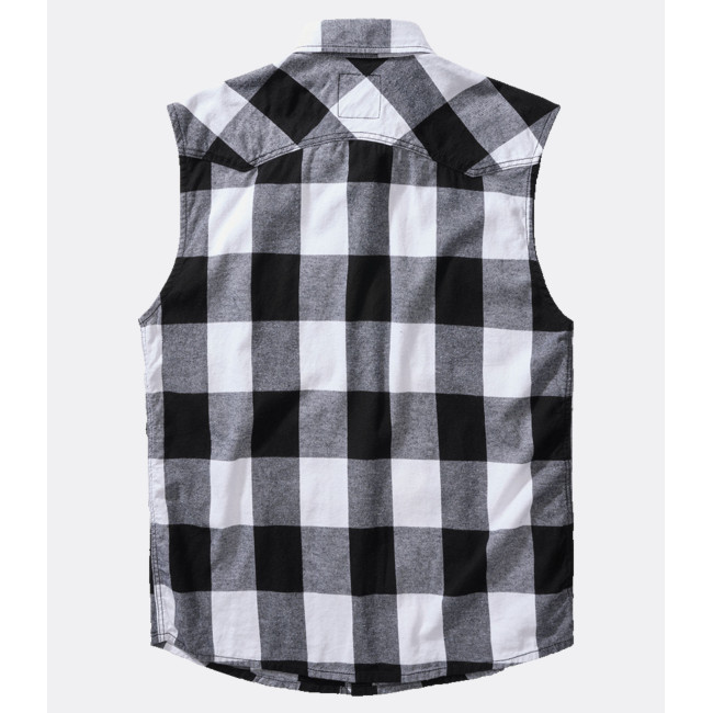 Chemise à carreaux sans manches blanc/noir - Brandit