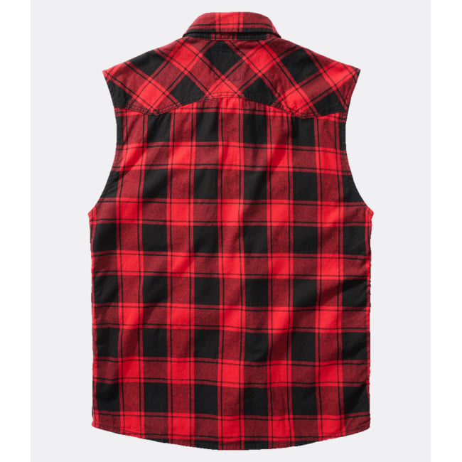 Chemise à carreaux sans manches rouge/noir - Brandit