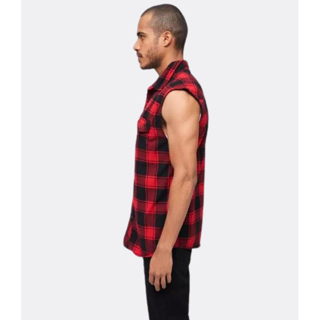 Chemise à carreaux sans manches rouge/noir - Brandit