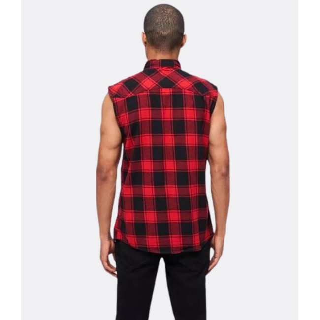 Chemise à carreaux sans manches rouge/noir - Brandit