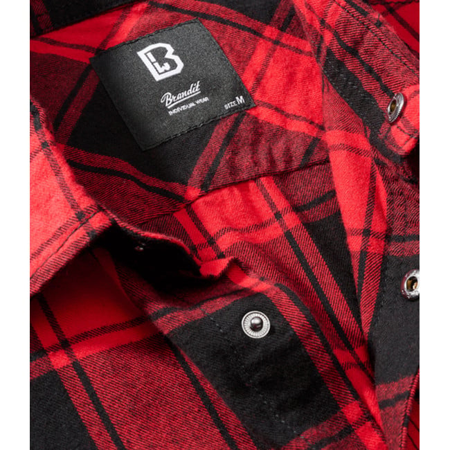 Chemise à carreaux sans manches rouge/noir - Brandit