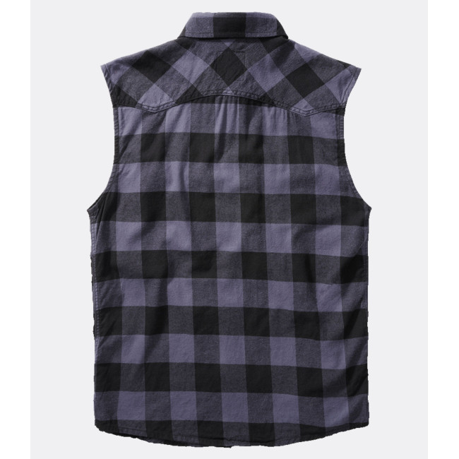 Chemise à carreaux sans manches noir/gris - Brandit