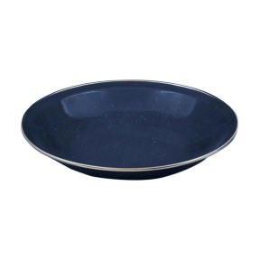 Assiette creuse 20 cm en émail - Bleu Marine - Highlander