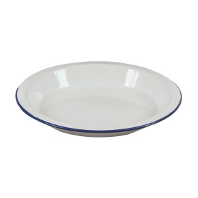 Diepe witte emaille bord - Highlander