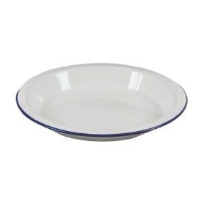 Assiette creuse en émail blanc - Highlander