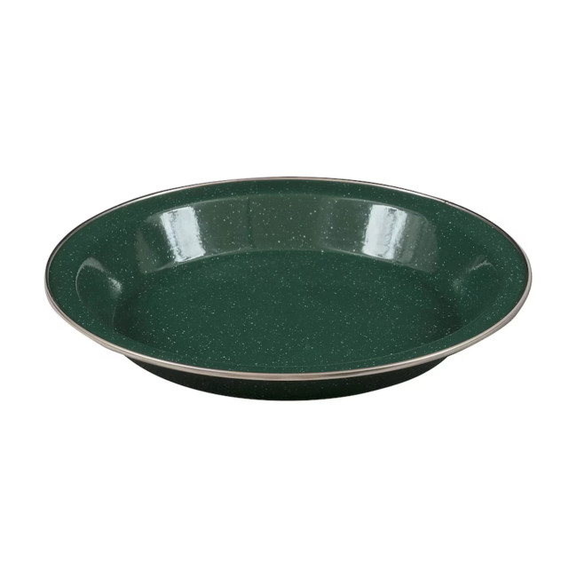 Assiette plate 25 cm en émail - Vert - Highlander