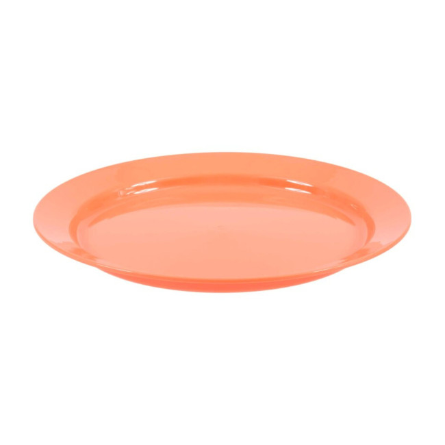 Flacher Teller 25 cm aus Polypropylen Koralle - Highlander