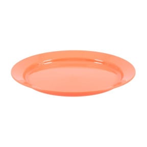Flacher Teller 25 cm aus Polypropylen Koralle - Highlander