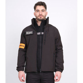 Veste softshell Space Noir avec bandeaux Sécurité Privée - Force Series