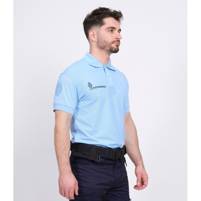 Oddychająca koszulka polo Żandarmerii Niebieska + rzepy - Patrol Equipement