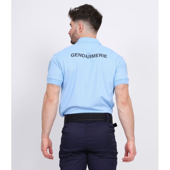 Atmungsaktives Poloshirt Gendarmerie Blau + Klettverschlüsse - Patrol Equipement