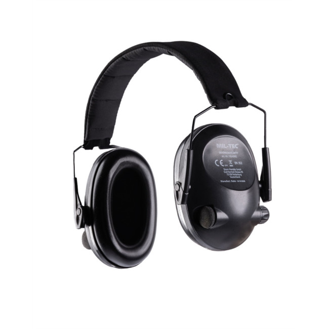 Actieve gehoorbescherming helm - Zwart - Miltec