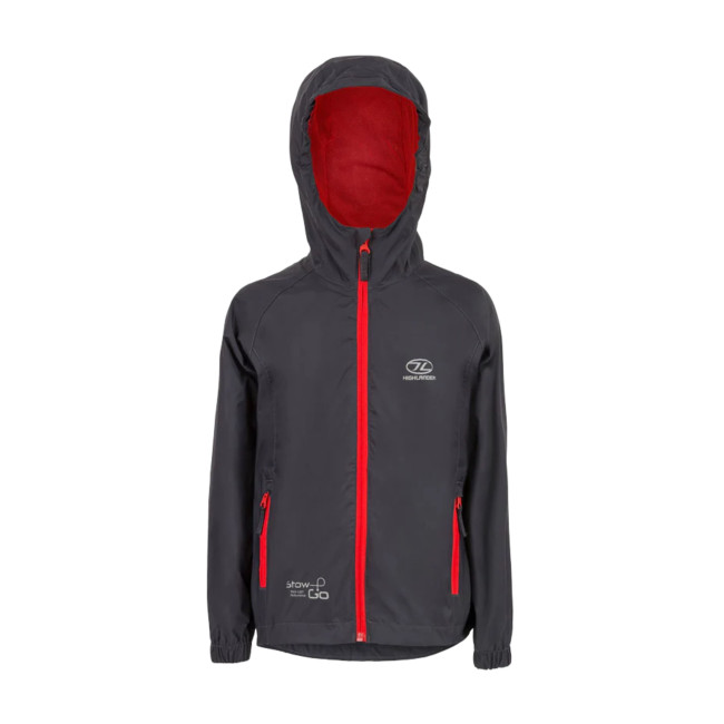 Kinder Stow & Go Wasserdichte Jacke - Anthrazitgrau - Highlander