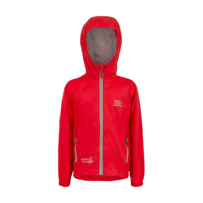 Kinder Stow & Go Wasserdichte Jacke - Rot - Highlander