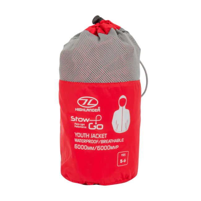 Kurtka Stow & Go Waterproof dziecięca - Czerwona - Highlander