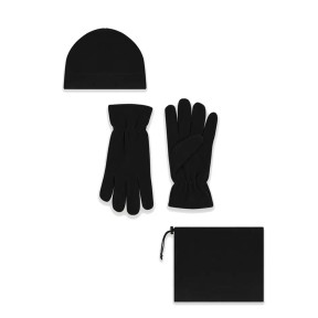 Kit polar Safetek (luvas, gorro, cachecol) - Preto - GK