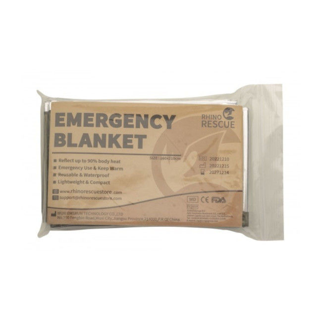 Nooddeken Olijf/Zilver - Rhino Rescue