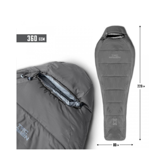 Sacco a pelo Mummy 360gr - Grigio Cenere - Tac Maven