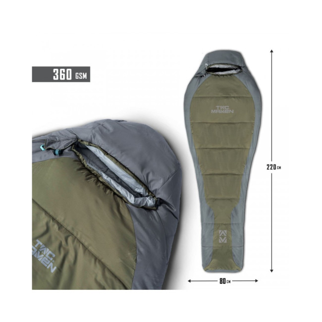 Śpiwór Mummy 360gr - RAL7013/Szary Popielaty - Tac Maven