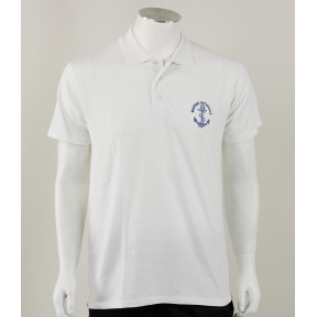 Polo blanc imprimé Marine Nationale en bleu marine - Patrol Equipement