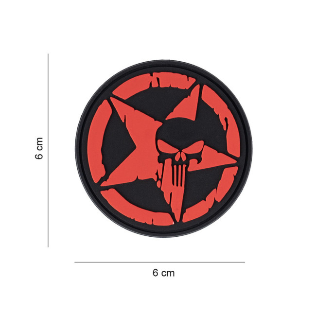 Patch 3D PVC Punisher allied star rossa - 101 Inc