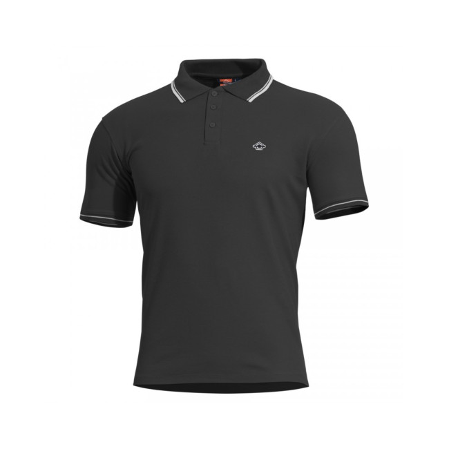 Polo Aniketos z lamówkami - Czarny - Pentagon