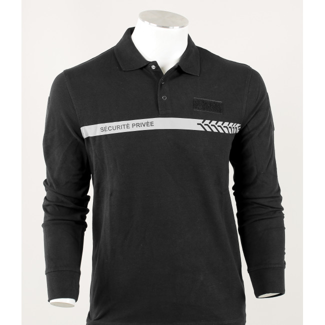 Polo maniche lunghe Sicurezza Privata Nero - Safetek by GK